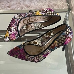 Sam Edelman Hazel Embroidered Appliqué Women’s Heels Shoes